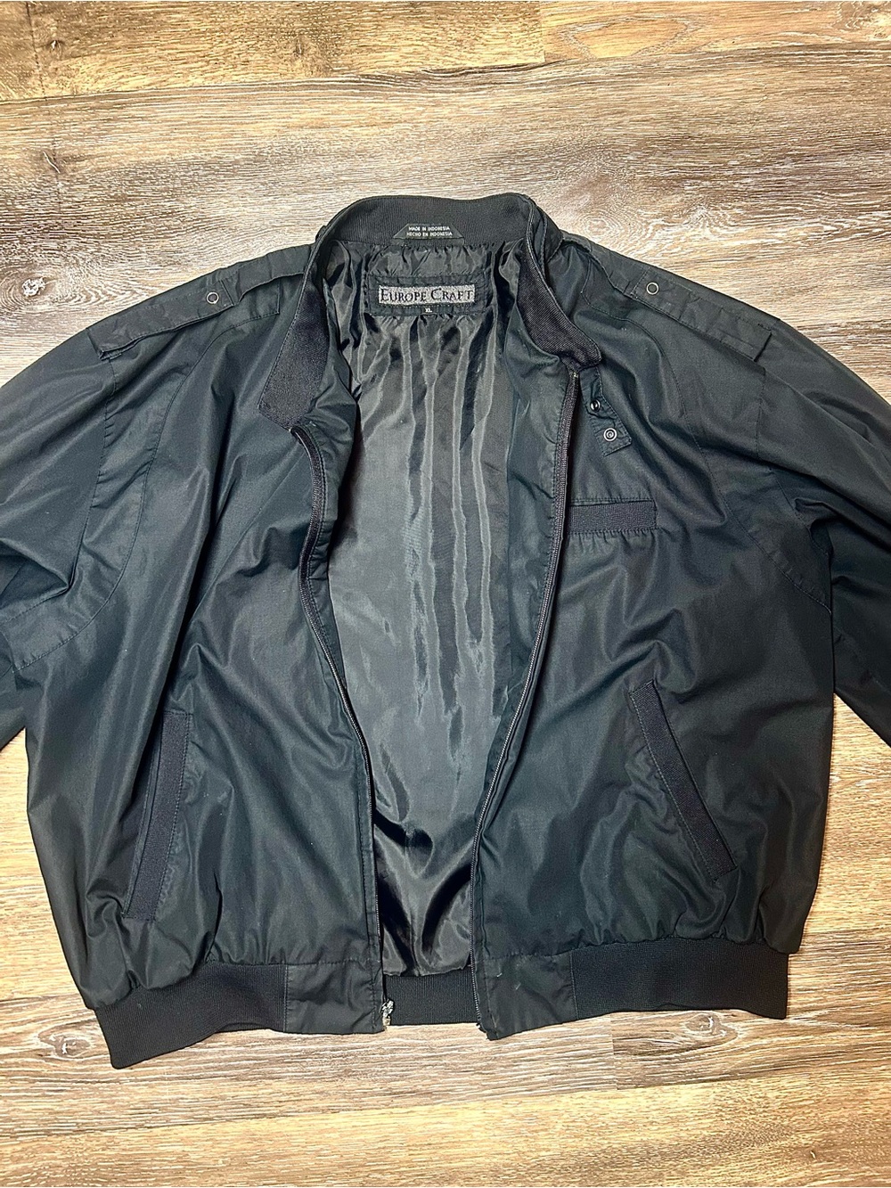 Europe Craft Black Y2K Bomber Jacket XL